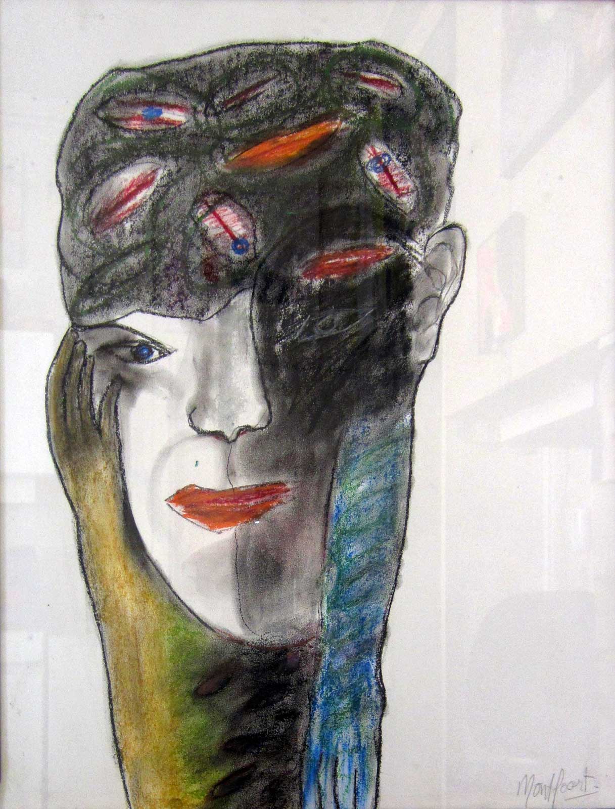 kleur kop handje, pastel
